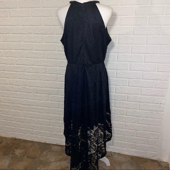 Dressystar Black Lace High Neck Halter High-Low Midi Dress NEW Womens Size 3X - Picture 8 of 10